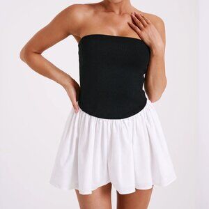 Hannah Knit And Linen Mini Dress